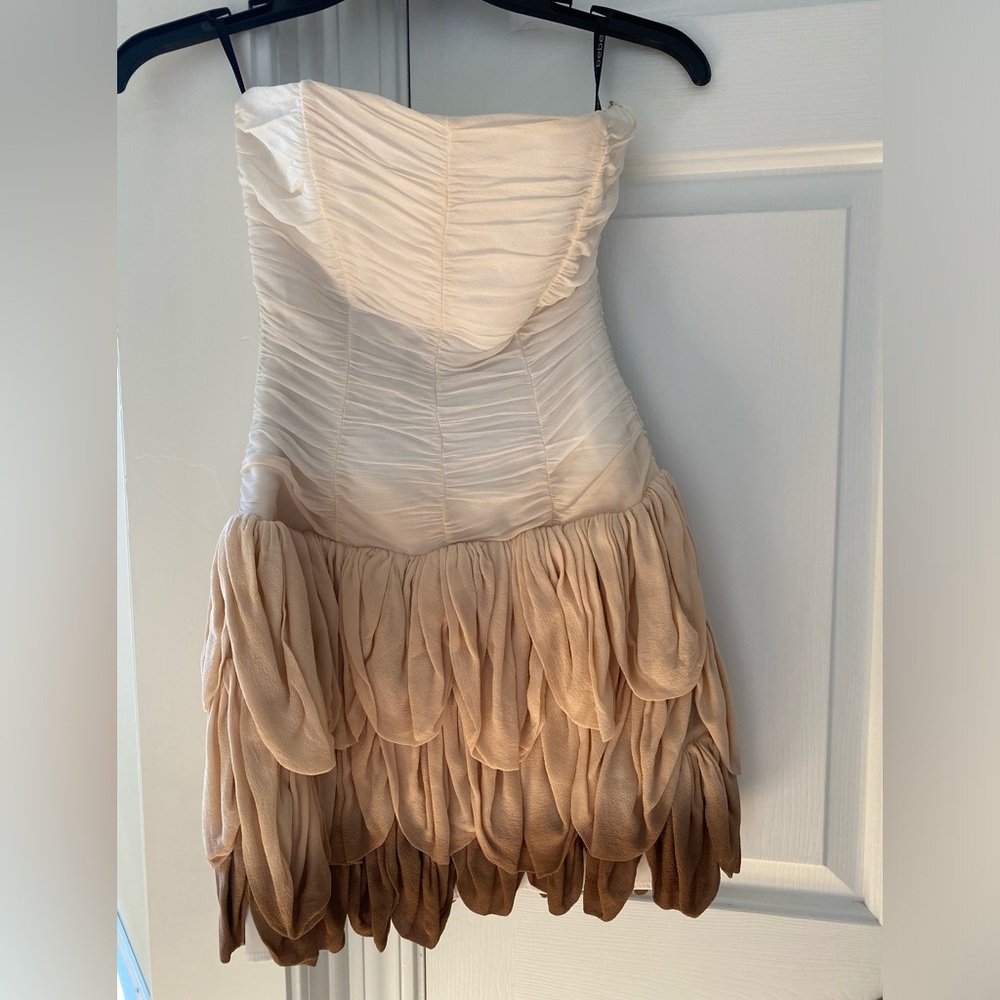 Vintage Bebe Corset Ombré Strapless Minidress Sz XXS